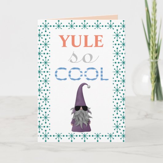 サングラスをかけたかわいい小人　ユールはとってもクールなクリスマス シーズンカード (正面)