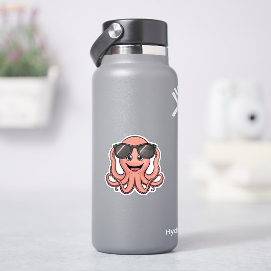 サングラスをかけたかわいい漫画おもしろい シール (HydroFlask)