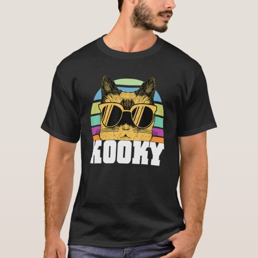 サングラスをかけたかわいい猫1 Tシャツ (正面)
