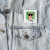 サングラスをかけたかわいい豚のクリップアート 缶バッジ (インサイチュ)