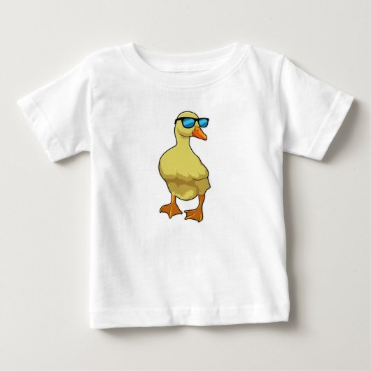 サングラスをかけたアヒル ベビーTシャツ (正面)