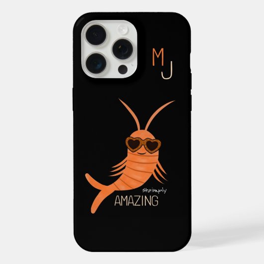 サングラスをかけたエビ iPhoneケース (裏面)