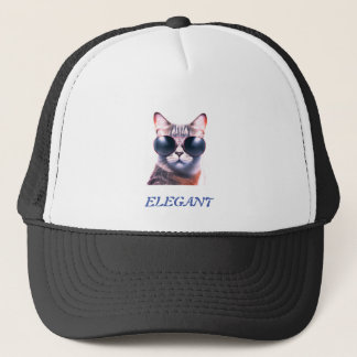 サングラスをかけたエレガントな猫のトラッカーズハット/キャップ キャップ
