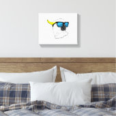 サングラスをかけたオウム キャンバスプリント (インサイチュ (寝室))