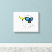 サングラスをかけたオウム キャンバスプリント (インサイチュ (ウッドフロア))