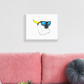 サングラスをかけたオウム キャンバスプリント (インサイチュ (リビング))
