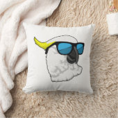 サングラスをかけたオウム クッション (ブランケット)