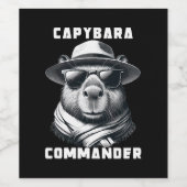 サングラスをかけたカピバラ カピバラ司令官 ワインラベル (シングルラベル)