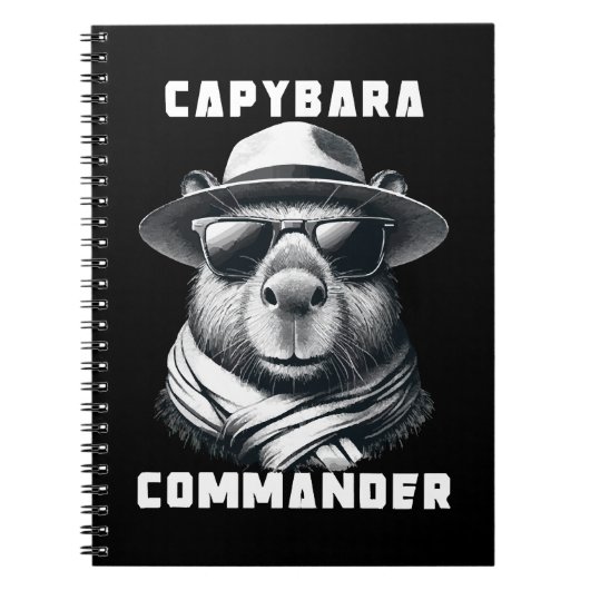 サングラスをかけたカピバラ Capy+コマンダー ノートブック (正面)