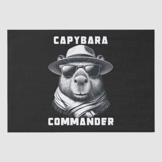 サングラスをかけたカピバラ Capy+コマンダー 薄葉紙 (正面)