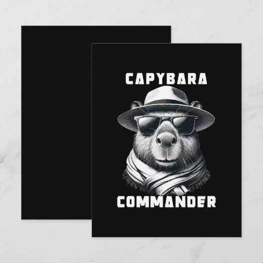 サングラスをかけたカピバラ Capy+Commander エンクロージャーカード (正面/裏面)