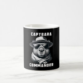 サングラスをかけたカピバラ Capy+Commander コーヒーマグカップ
