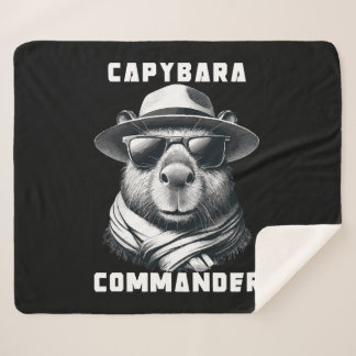 サングラスをかけたカピバラ Capy+Commander シェルパブランケット