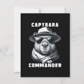 サングラスをかけたカピバラ Capy+Commander ノートカード (正面)