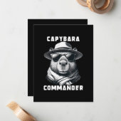 サングラスをかけたカピバラ Capy+Commander ノートカード (正面/裏面インサイチュ)