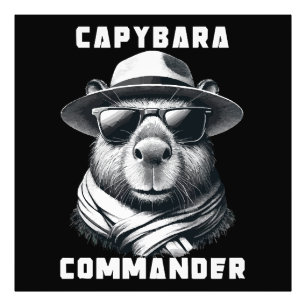サングラスをかけたカピバラ Capy+Commander フォトプリント