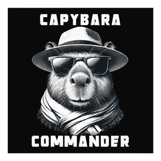 サングラスをかけたカピバラ Capy+Commander フォトプリント (正面)