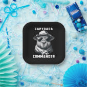 サングラスをかけたカピバラ Capy+Commander ペーパープレート (パーティー)