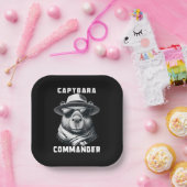 サングラスをかけたカピバラ Capy+Commander ペーパープレート (パーティー)