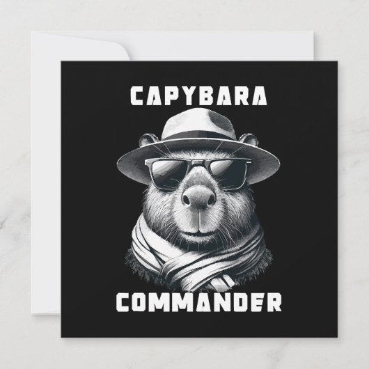 サングラスをかけたカピバラ Capy+Commander 招待状 (正面)