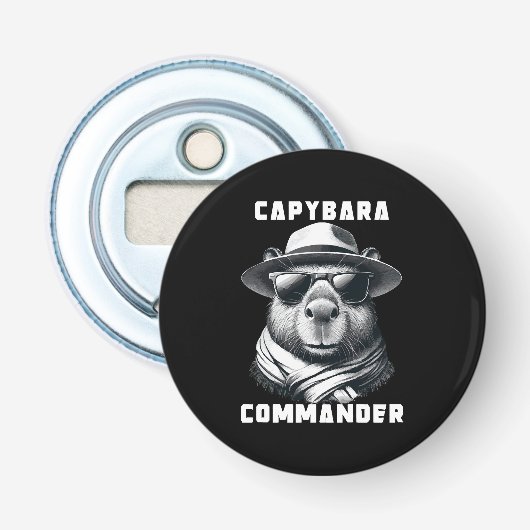 サングラスをかけたカピバラ Capy+Commander 栓抜き (正面)