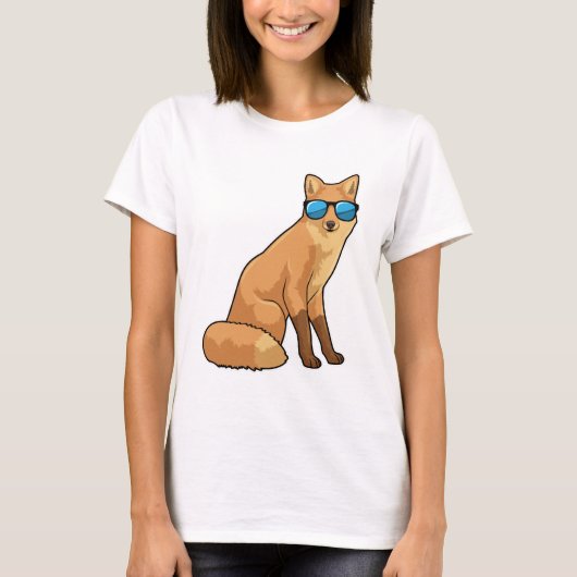 サングラスをかけたキツネ Tシャツ (正面)
