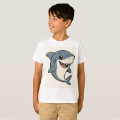 サングラスをかけたクールなサメのTシャツ Tシャツ (正面フル)
