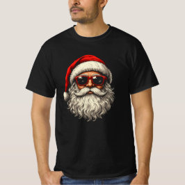 サングラスをかけたクールなサンタクロース クリスマス Tシャツ