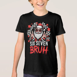 サングラスをかけたクールなサンタ - Six Seven BRUH トライブレンドTシャツ