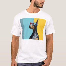 サングラスをかけたクールなドーベルマン Tシャツ