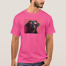 サングラスをかけたクールなロットワイラー Tシャツ