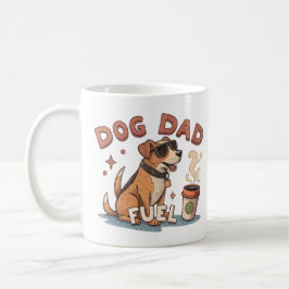 サングラスをかけたクールな犬のイラストのDog Dad Fuel コーヒーマグ コーヒーマグカップ