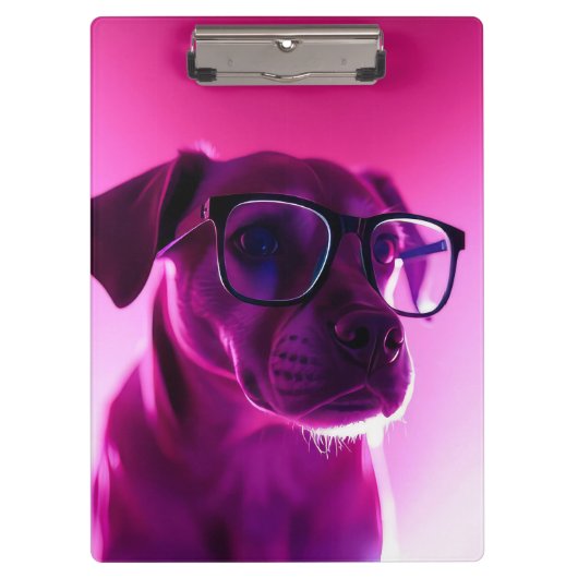 サングラスをかけたクールな犬 クリップボード (正面)