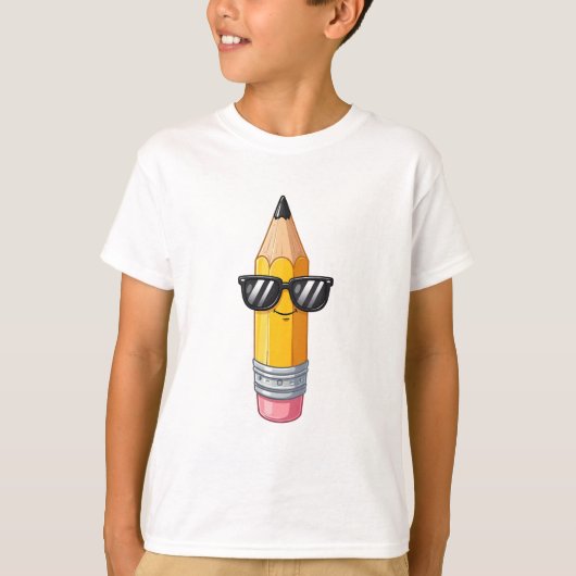サングラスをかけたクールな鉛筆の子供たち Tシャツ (正面)