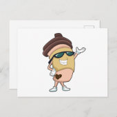 サングラスをかけたコーヒーマグ ポストカード (正面/裏面)