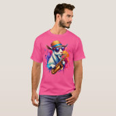 サングラスをかけたサックスを演奏するヤギ Tシャツ (正面フル)