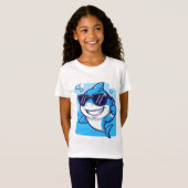 サングラスをかけたサメのイラストが親指を立てているよ Tシャツ (正面フル)