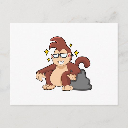 サングラスをかけたサル ポストカード (正面)