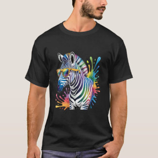 サングラスをかけたシマウマのアート アフリカ動物好き Tシャツ