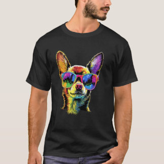 サングラスをかけたチワワ 犬 私は可愛いチワワが好き Tシャツ