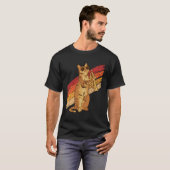サングラスをかけたトロンボーン奏者の猫 Tシャツ (正面フル)