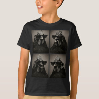 サングラスをかけたニワトリのフォトブース・セルフィー 農場 Tシャツ