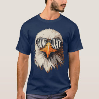 サングラスをかけたハクトウワシ キッズ・レディース・メンズ 楽しい Tシャツ