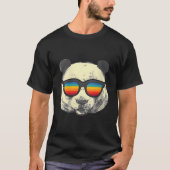 サングラスをかけたパンダ Tシャツ (正面)