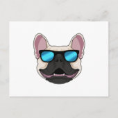 サングラスをかけたフレンチブルドッグ ポストカード (正面)