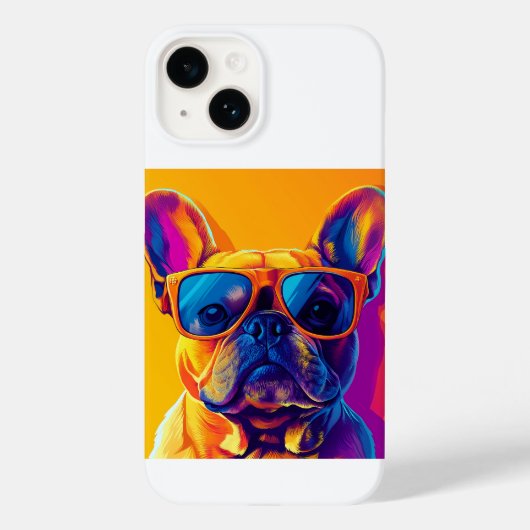 サングラスをかけたフレンチブルドッグ Case-Mate iPhoneケース (裏面)