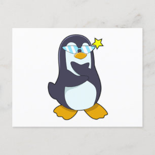 サングラスをかけたペンギン ポストカード