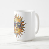 サングラスをかけたボヘミアンな太陽 コーヒーマグカップ (正面右)