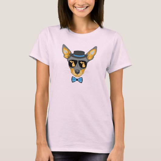 サングラスをかけたミシガンチワワ Tシャツ (正面)