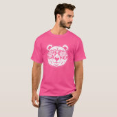 サングラスをかけたユーモラスな熊の顔 ほんのり目覚めた熊 Tシャツ (正面フル)